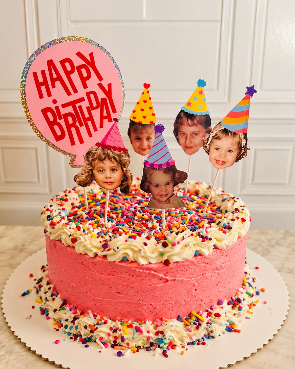 Personalized Photo Cake Topper Set