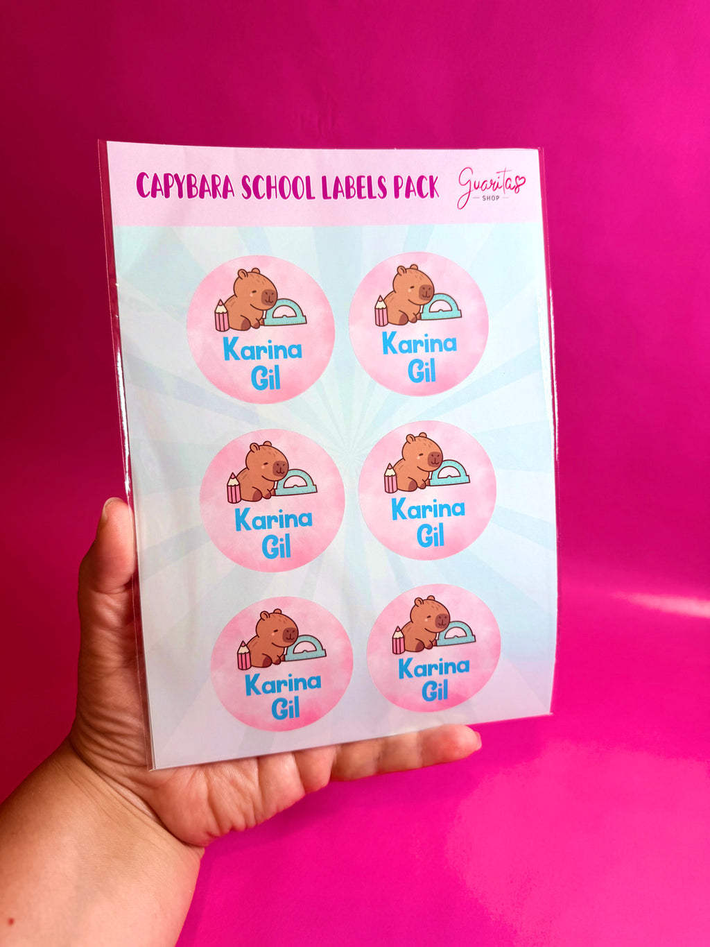 Capybara School Labels