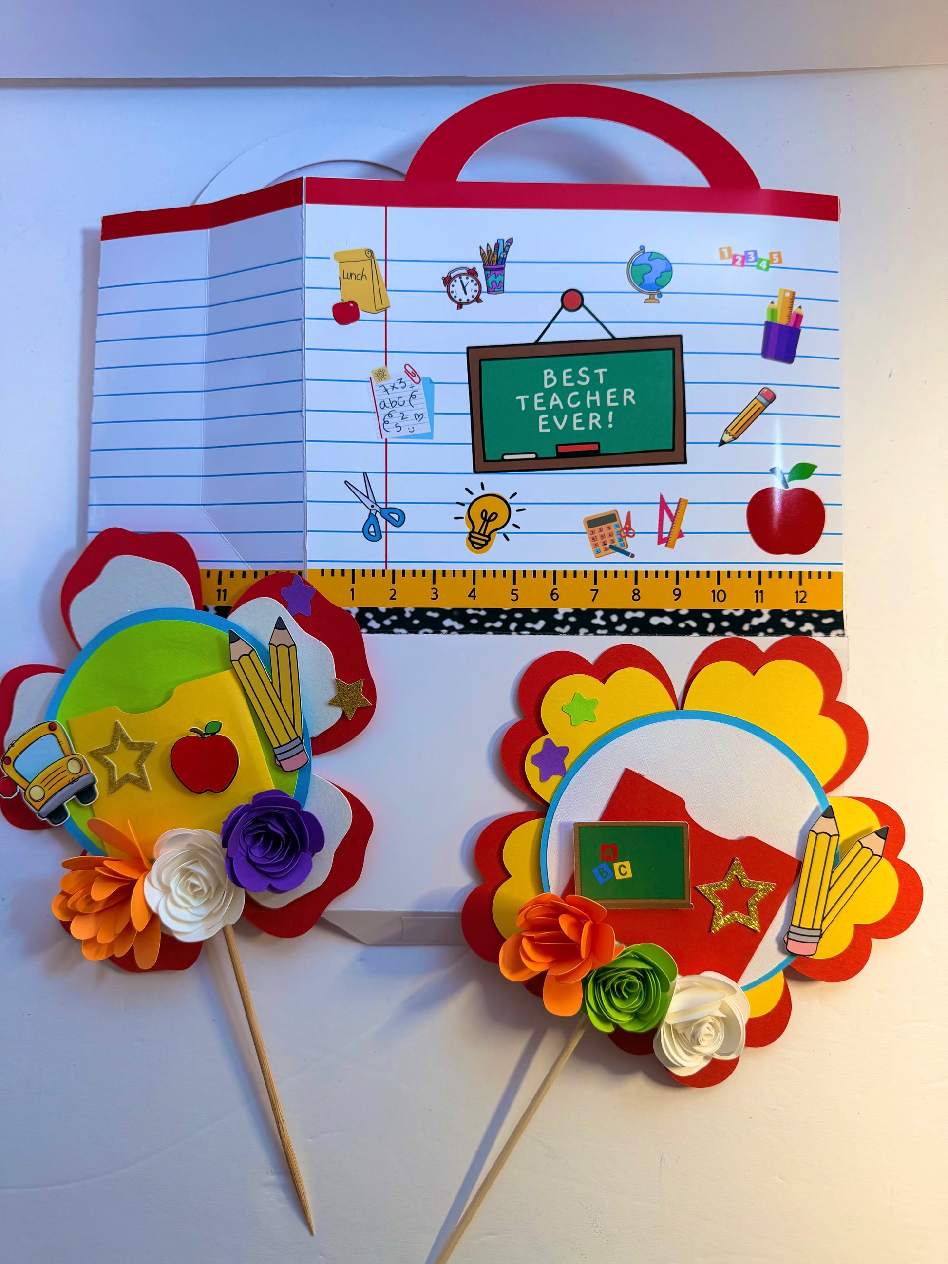 Teacher Appreciation Gift Bag with Paper Flowers