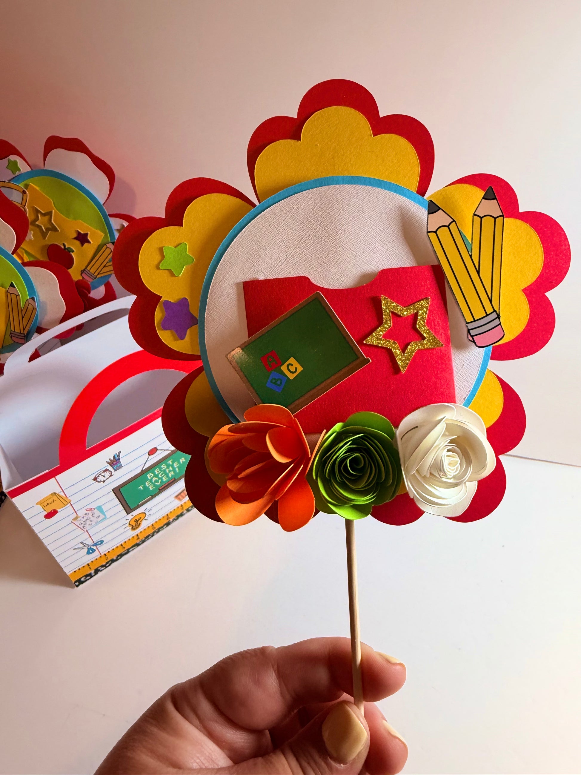 Teacher Appreciation Gift Bag with Paper Flowers