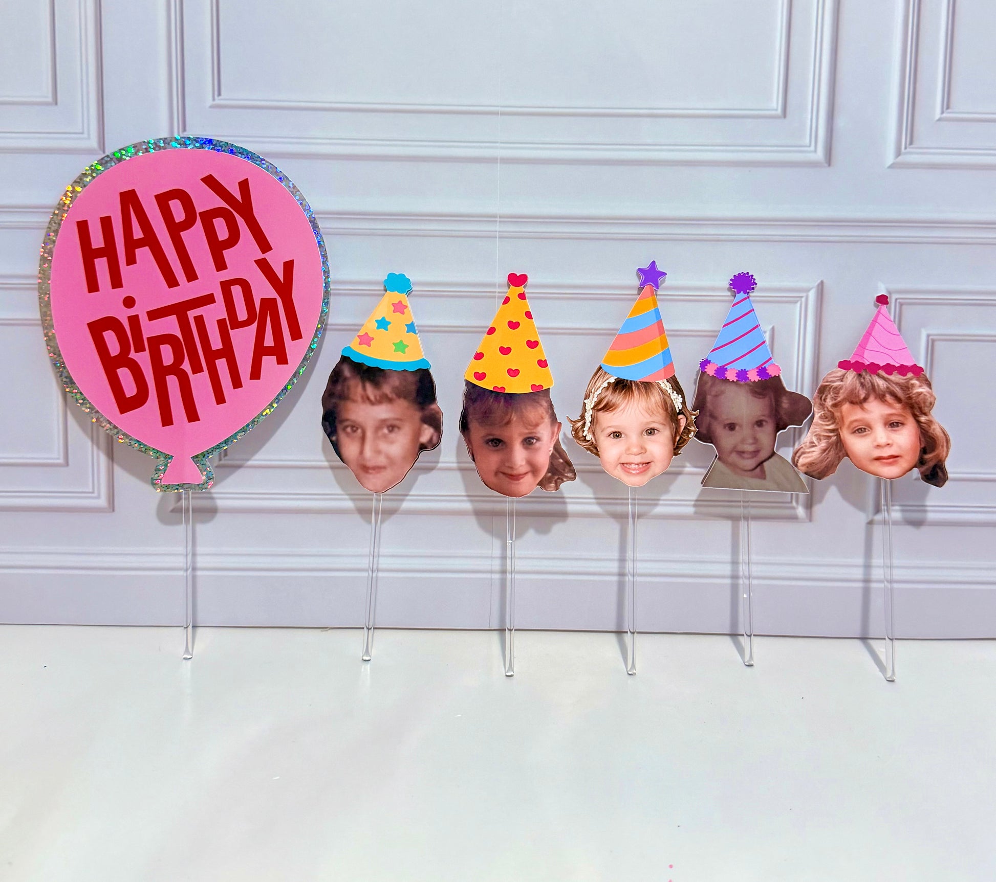 Personalized Photo Cake Topper Set